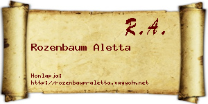 Rozenbaum Aletta névjegykártya
